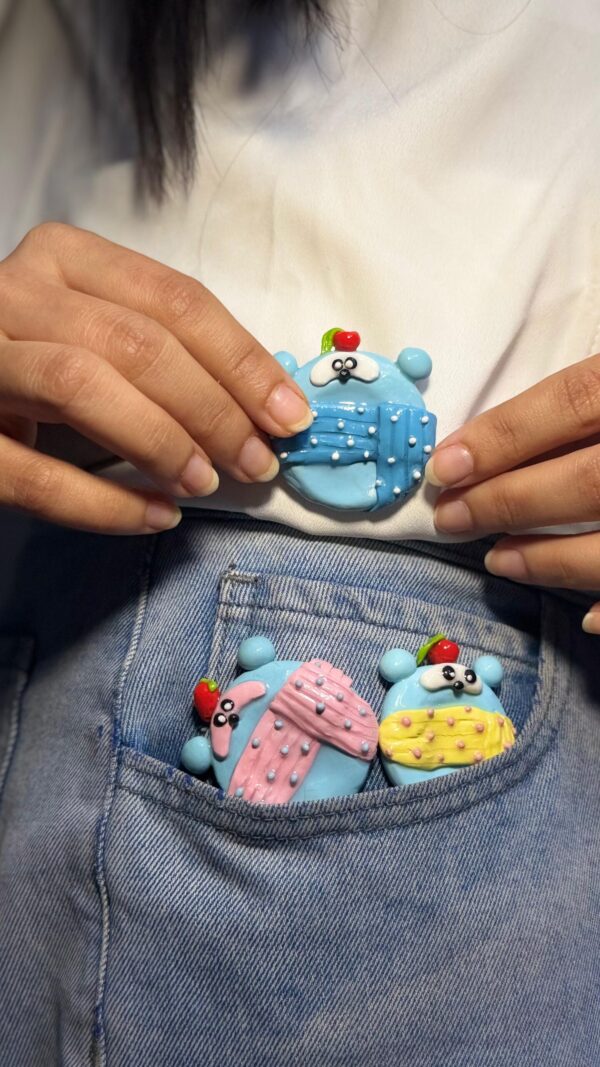 Bear With Scarf Worry Stone