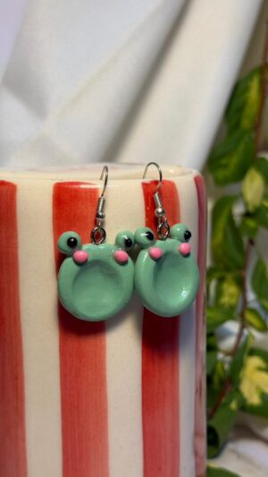 Froggy Worry Stone Earrings
