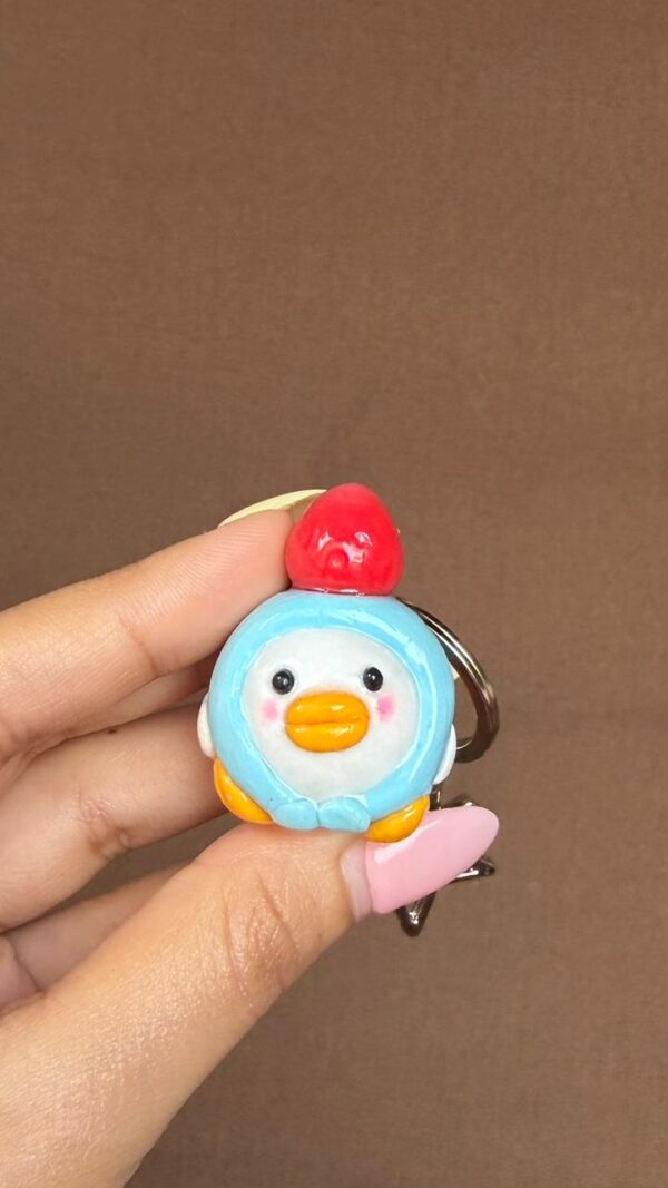 Strawberry Duck Keychain