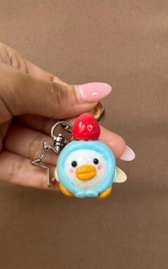 Strawberry Duck Keychain