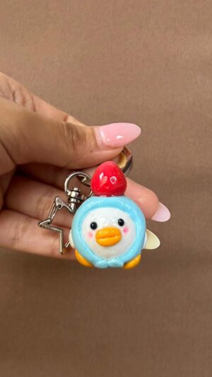 Strawberry Duck Keychain