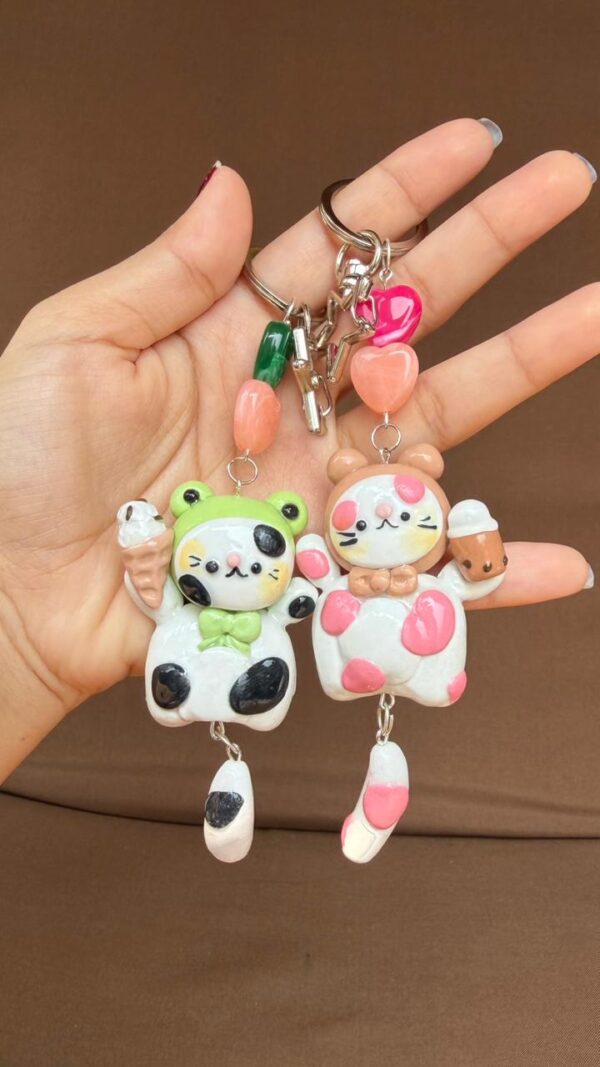 Kitty Couple Magnet Keychains