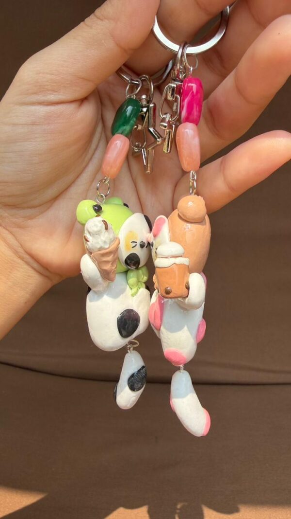 Kitty Couple Magnet Keychains