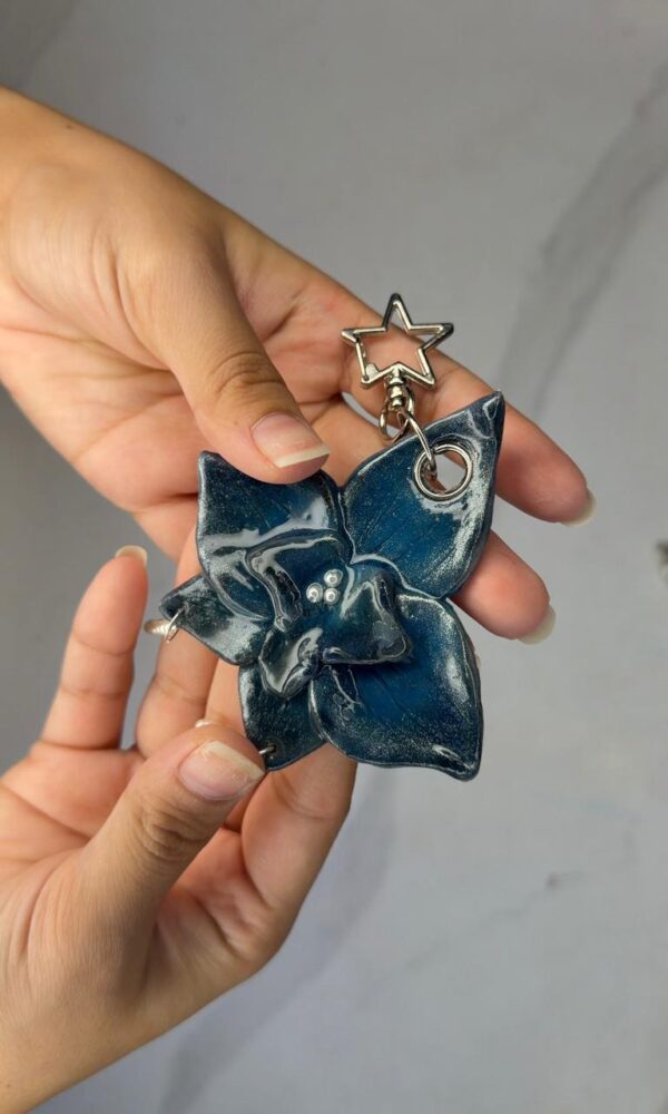Midnight Blue Orchid Bag Charm
