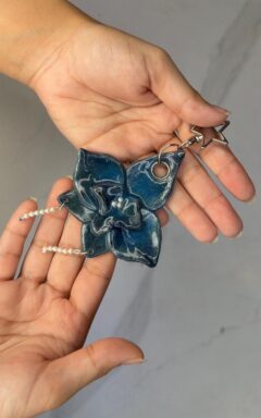 Midnight Blue Orchid Bag Charm